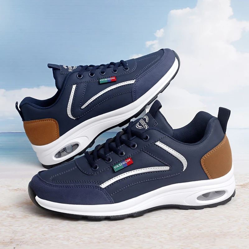 MAEDEF Shoes Mens Waterproof Men's Sneakers Casual Male PU Leather Sports Shoes Comfort Vulcanize Shoe Non Slip Sneakers for Men