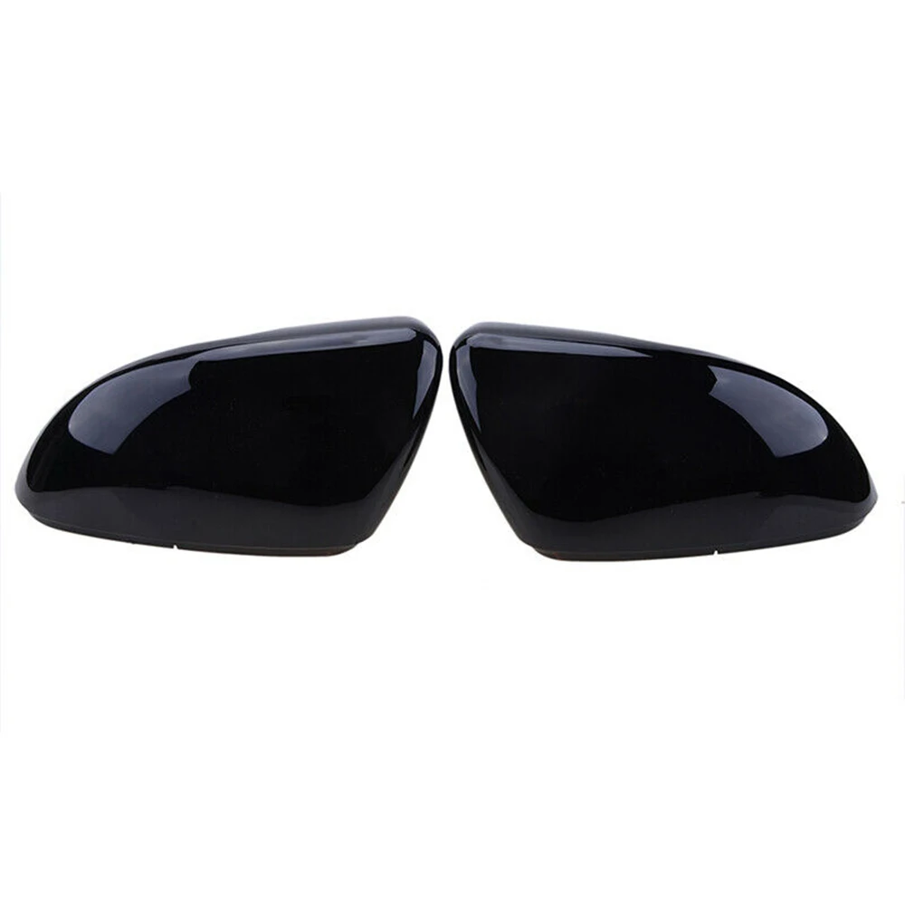 

2pcs Rearview Mirror Cover 5K0857538 Car Gloss Black ABS Plastic 5K0857537 Exterior For Golf 6 MK6 R VI 2009-2013