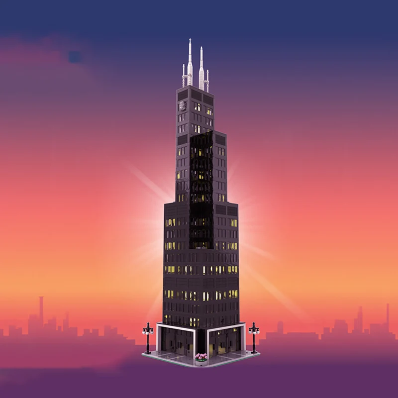 

City Street View Model MOC Building Bricks Tall Buildings On The City Modular Technology Gift Holiday Assemble Children Toy Suit