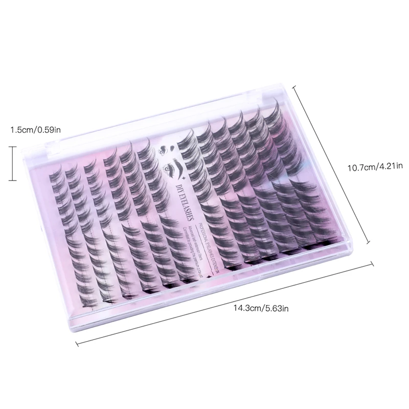 144 Cluster D Curl Ciglia a segmento denso naturale Kit combinato fai-da-te - Forte Durevole Riutilizzabile Confortevole Personalizzato