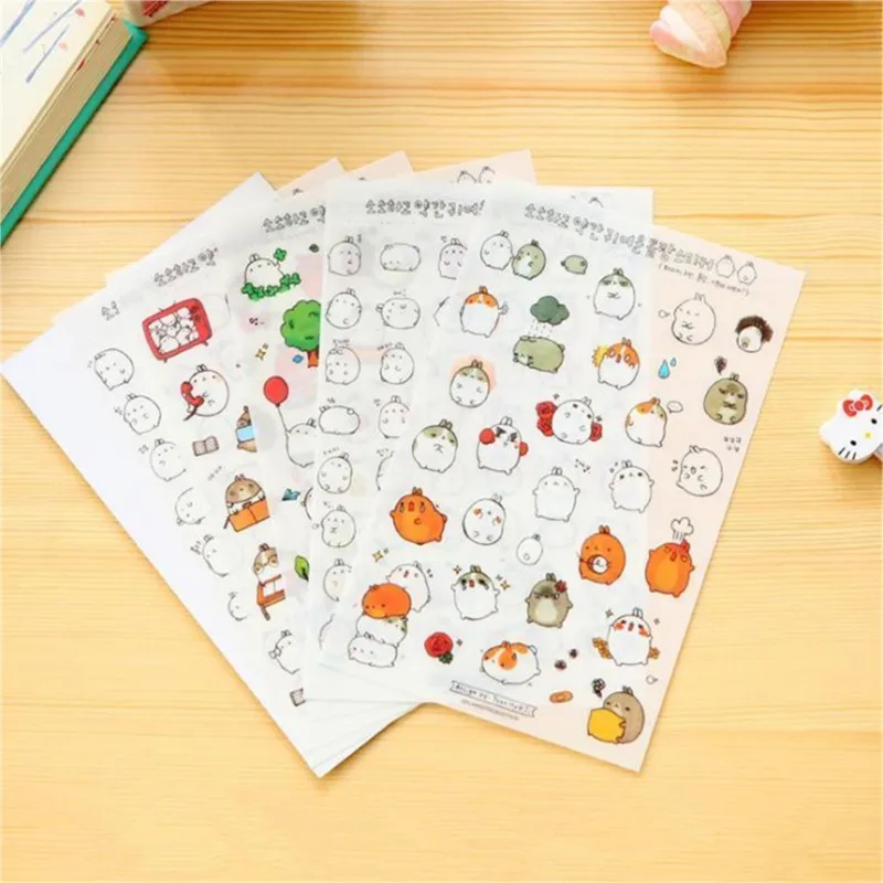 6 Sheets Cute Rabbit Diary Card Calendar Sticker Label Scrapbooking Craft