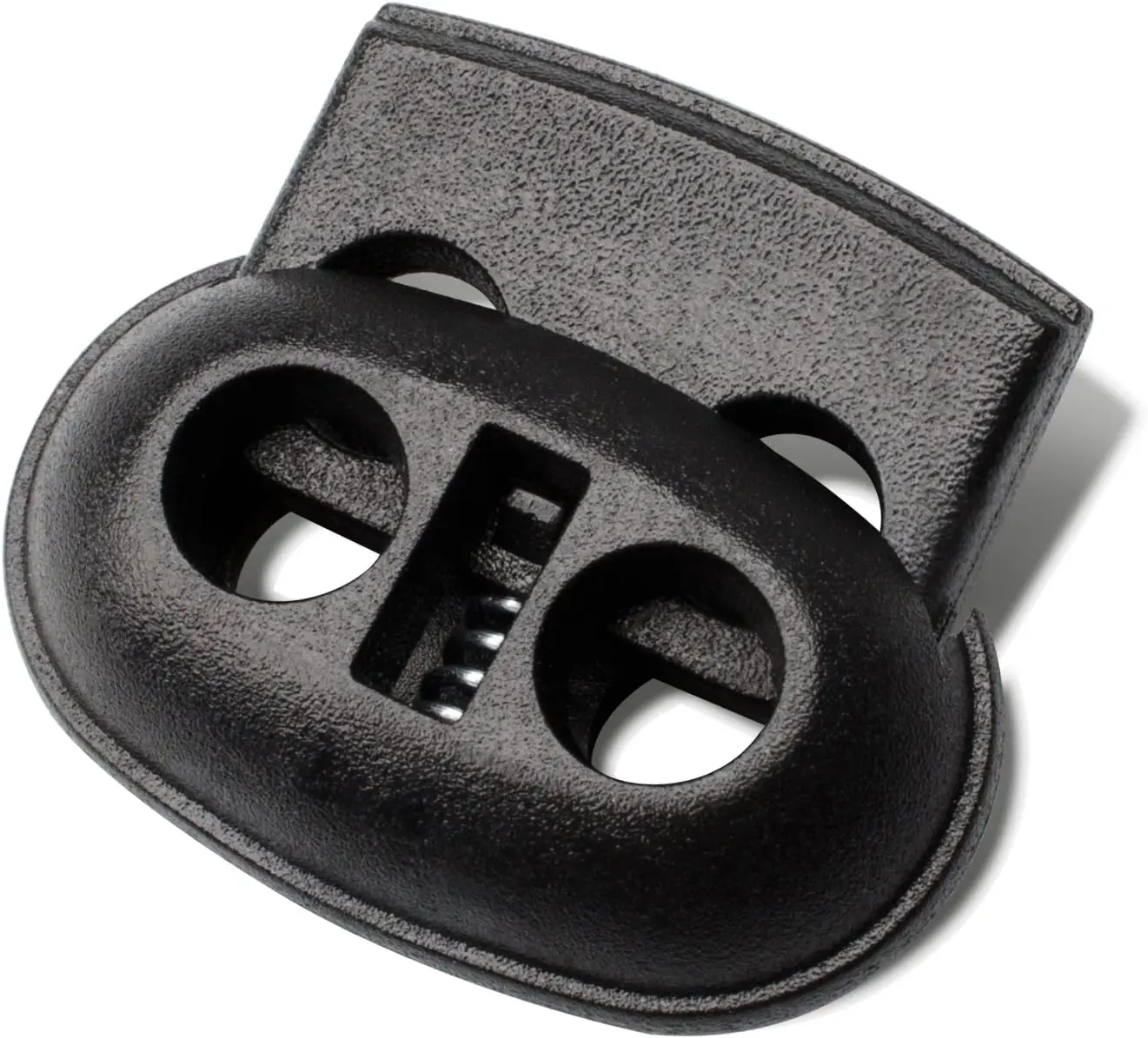 100Pcs Plastic Cord Locks Spring Toggle Stopper Double Hole Cord Locks for Drawstring,Clothing, Shoelaces, Backpack, Lanyard