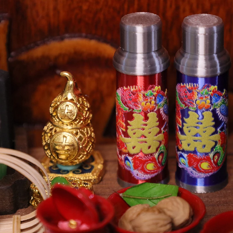 1/12 Mini Chinesische Nostalgische Szene Warme Wasser Flasche Modell Puppenhaus Spielzeug Puppenhaus Miniatur Zubehör Puppe Haus Dekoration