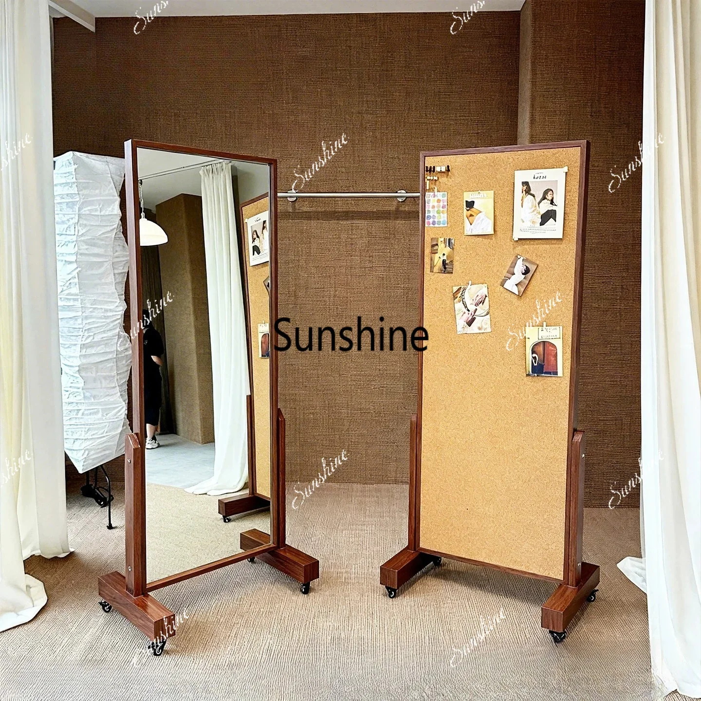 Full-length mirror cork display board integrated fitting mirrorTJ