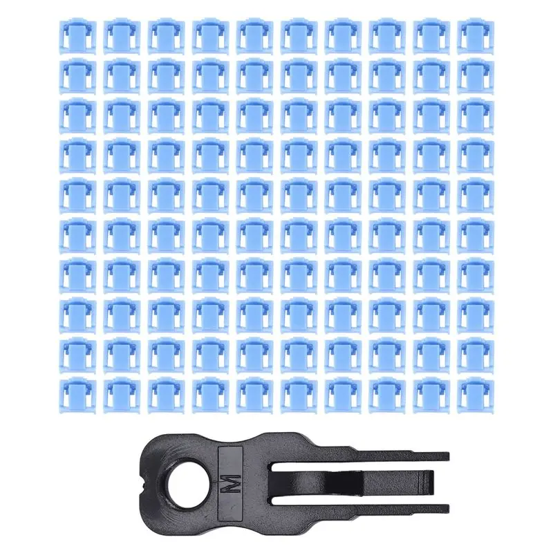 Hot Selling-100 Pcs Blue RJ45 Port Ethernet LAN Hub Anti Dust Cover Plug Cap Blockout Protector With Proprietary Lock And Key,10