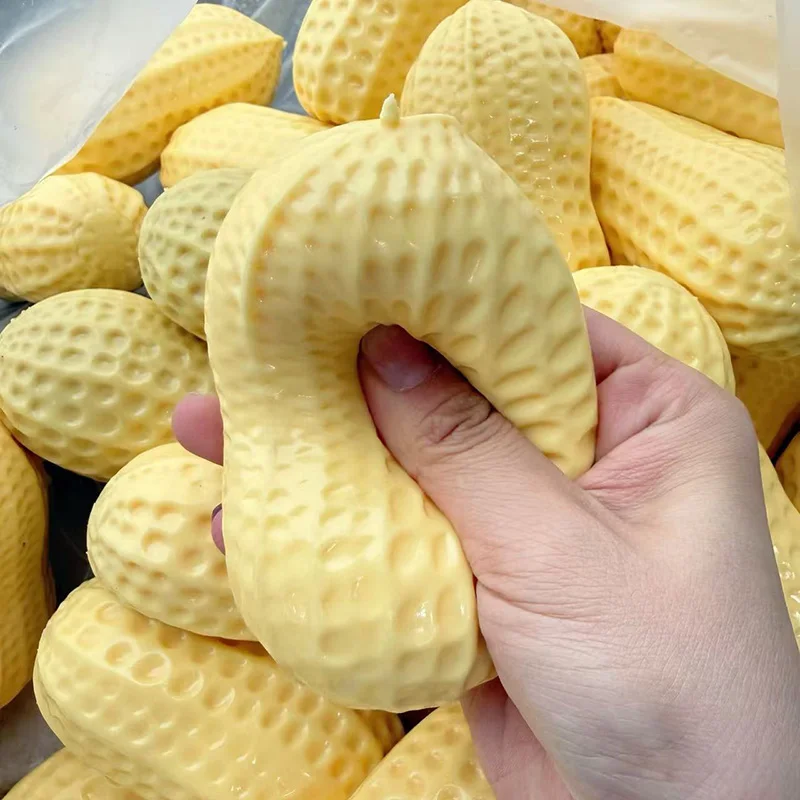 Giant Peanut Squishy Toy Rebound and DIY No Rebound Soft Stretchy Stress Relief Fidget Sensory Squeeze Toy for Kids Adults Gift