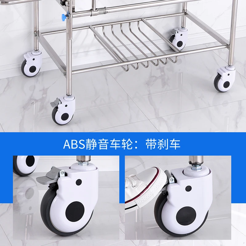 Medical patient ambulance, stretcher cart, rescue bed, stretcher , four-wheel , transfer stainless steel flat car