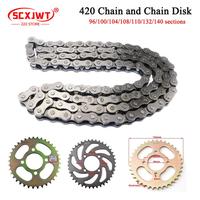 420 96/100/104/108/110/132/140Links Motorcycle Drive Chain Link For 50 70cc 90cc 110cc 125cc 140cc 150cc Pit Dirt Quad ATV Bike