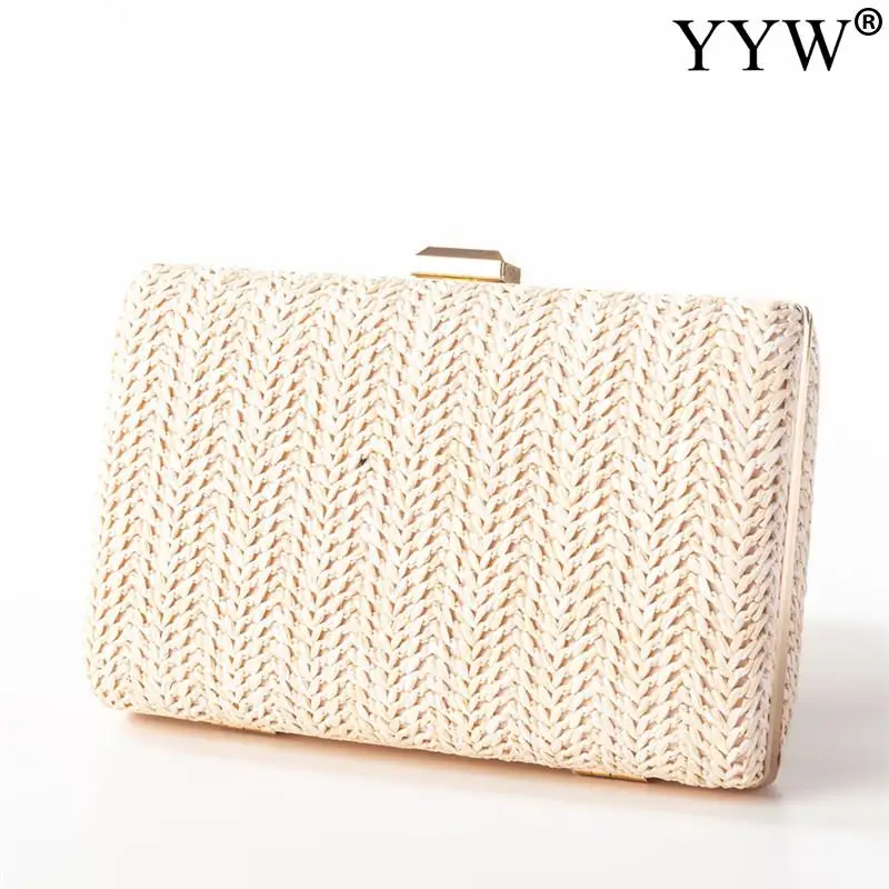 Fashion Clutch Bag Woven Bag Simple Designers Straw Bag Shoulder Bag For Women Ladies Wedding Party Small Purse Handbag Box Bag