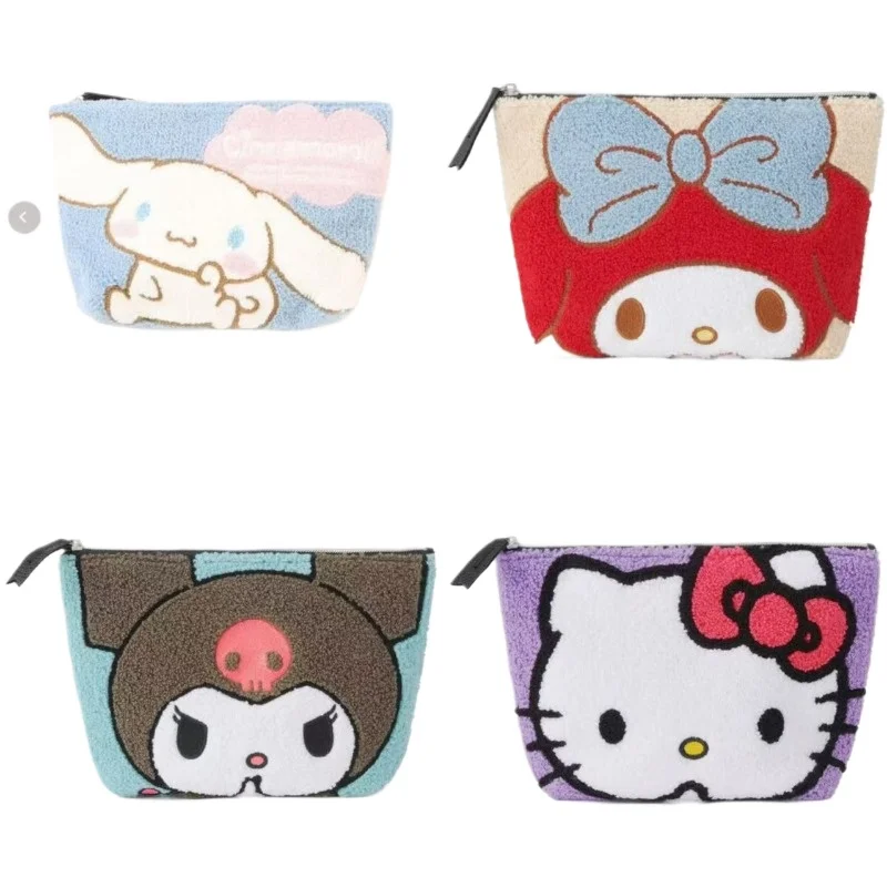 

Kuromi косметичка My Melody мультфильм милая многофункциональная вышивка губная помада ручка сумка для хранения канцелярских принадлежностей ручной женский подарок