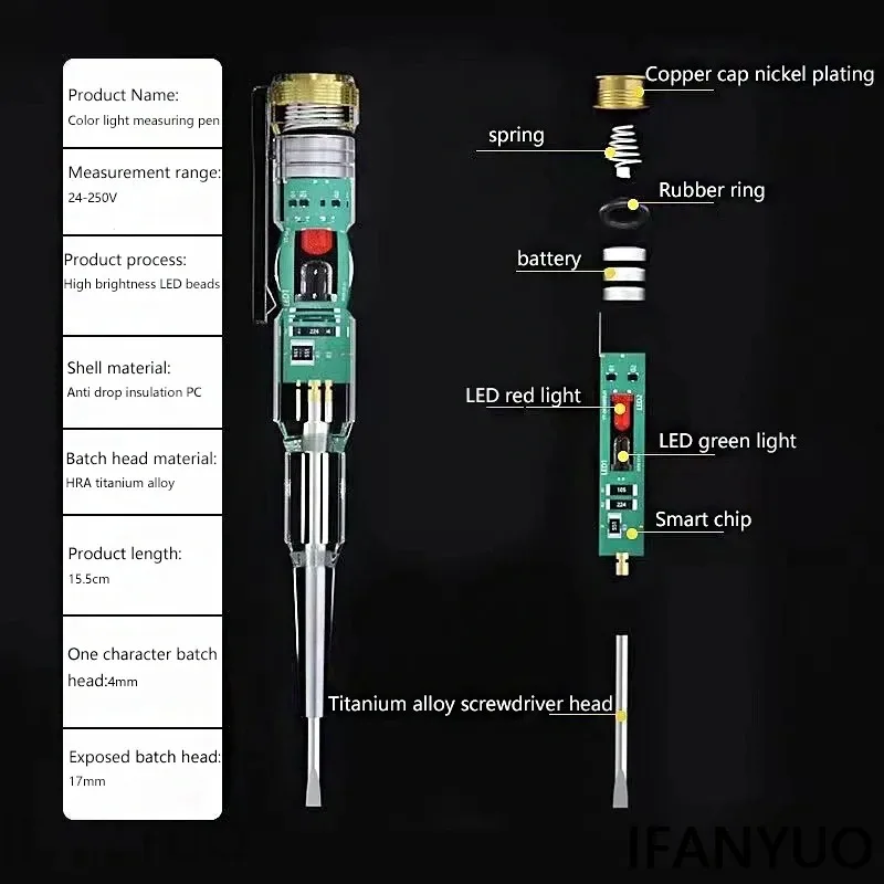 Smart Electric Tester Pen Voltage Detector Non-Contact AC Line Check Home Wire Continuity Tester High Bright LED Indicator Tool