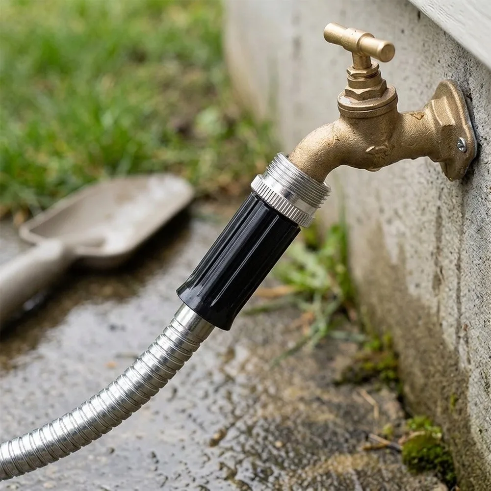 Lightweight Flexible Garden For Hose Extension in 304 Stainless Steel for Car Washing Dehumidifier Drain and Yard Use