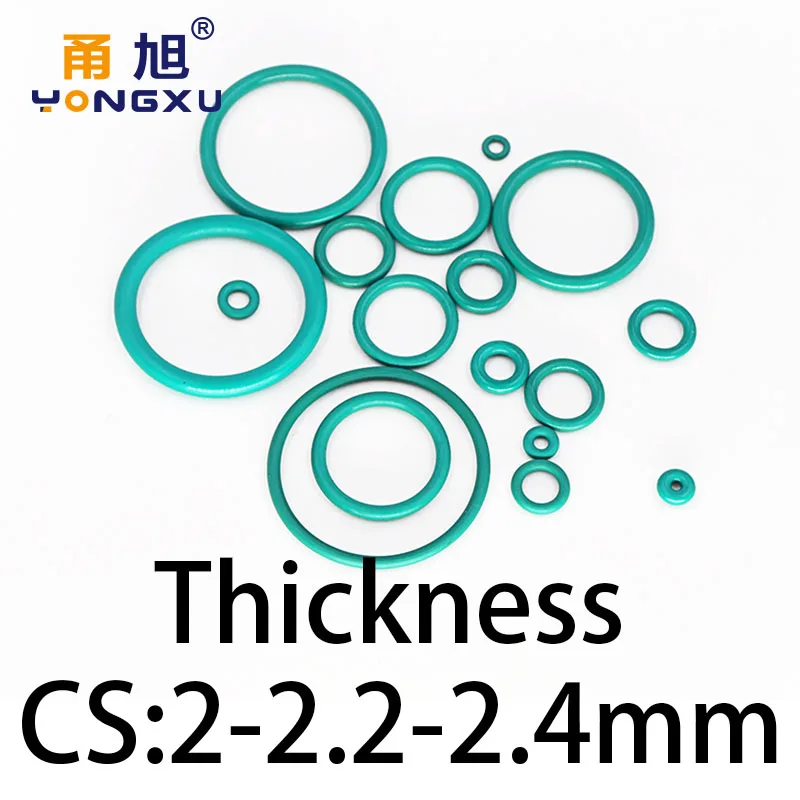 O-ring thickness 2/2.2/2.4mm CS fluororubber FKM sealing temperature resistant gasket rubber ring complete in specifications.-.