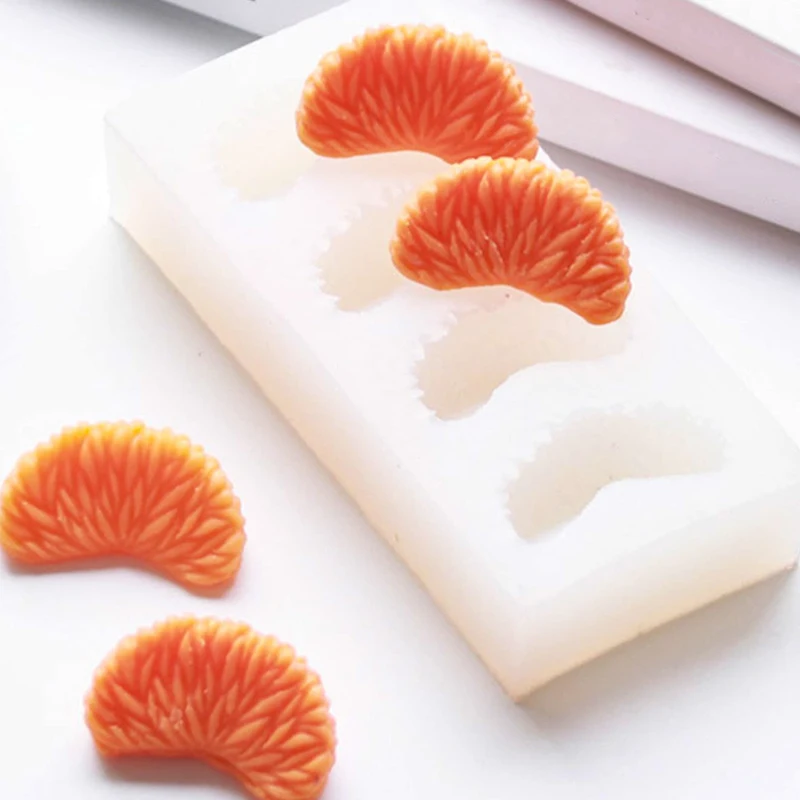 1 piece of simulation orange flesh squeeze silicone mold DIY orange slice chocolate baking decoration fragrance candle mold