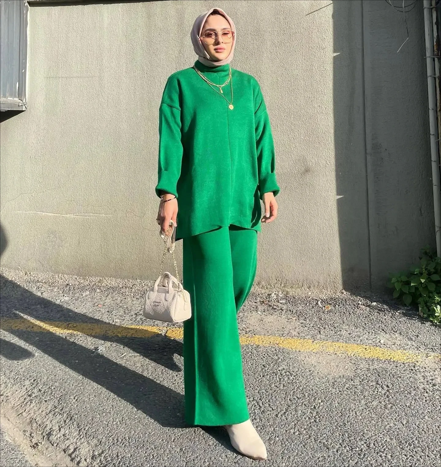 Мусульманские комплекты из 2 предметов, женские вязаные пуловеры, широкие брюки, костюм, Турция, Химар, Ид, Рамадан, Абая, комплект из 2 предметов, джилбаб, хиджаб, исламская одежда