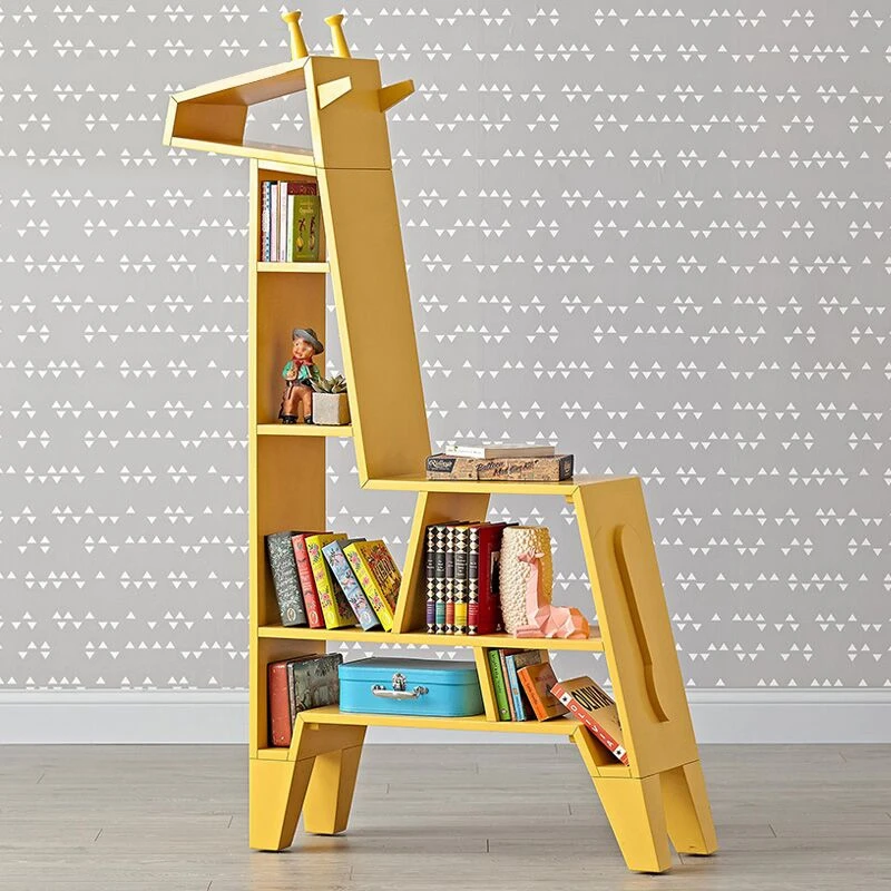 Giraffe bookshelf animal shape shelf children's room storage rack window display shelf study creative floor ornament