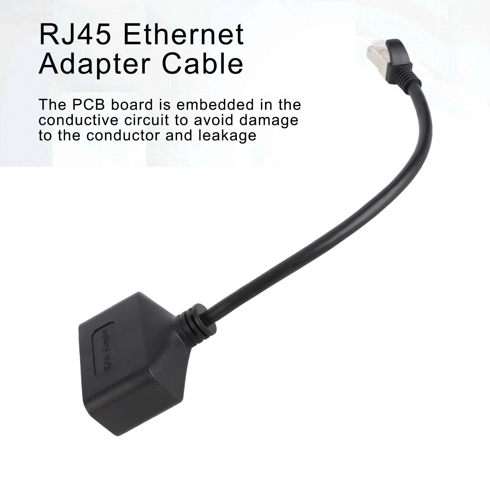 RJ45 Ethernet Adapter Cable ABS Extension 1 to 2 Port Excellent Connection Transmission Splitter Adapter for Home Office
