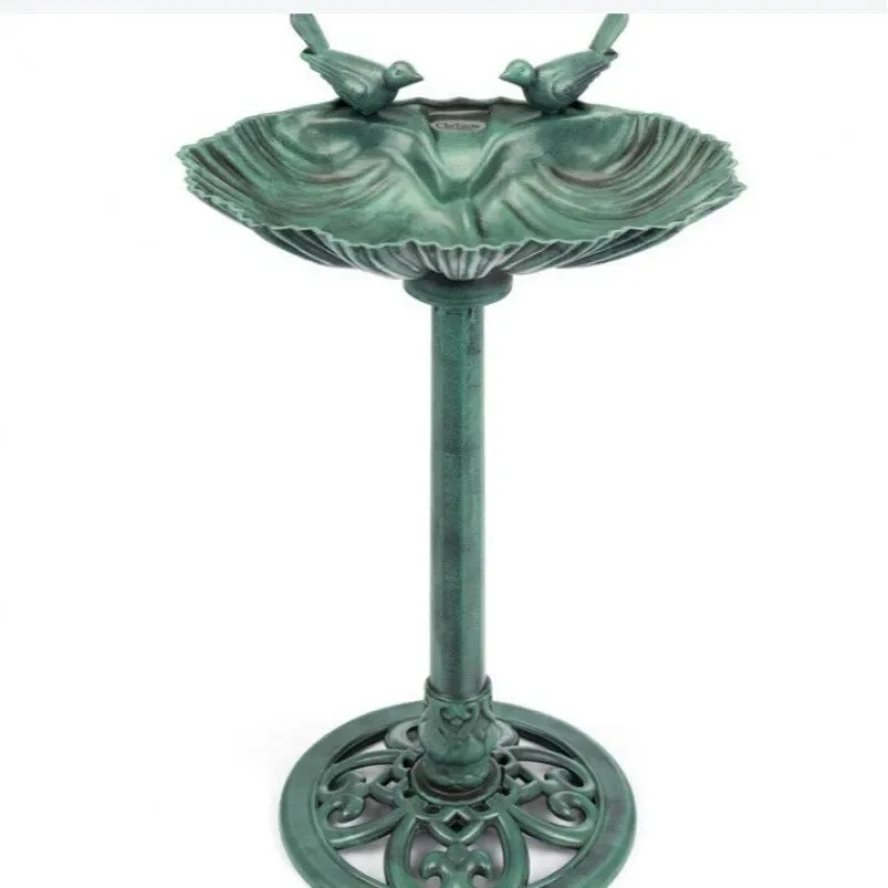 Garden Garden Double-headed Bird Bath, Outdoor Pool View Shell Bird Basin Gardening Ornaments