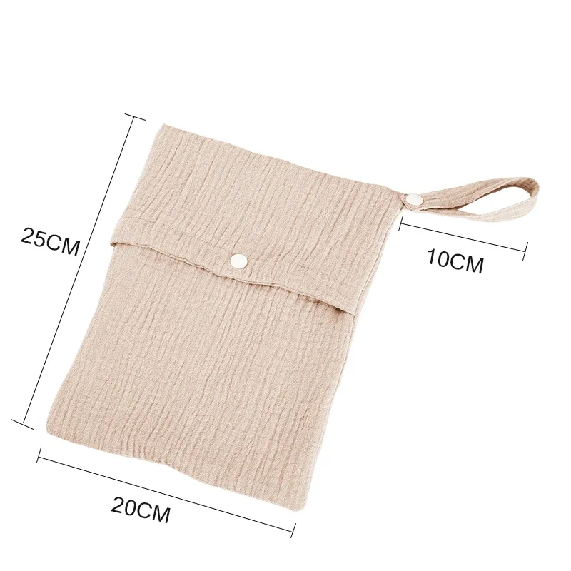 25*20cm Multifunctional Baby Diapper Bag Reusable Solid Color Travel Nappy Pouch Soft Cotton Mummy Storage Bag Baby Stroller Bag