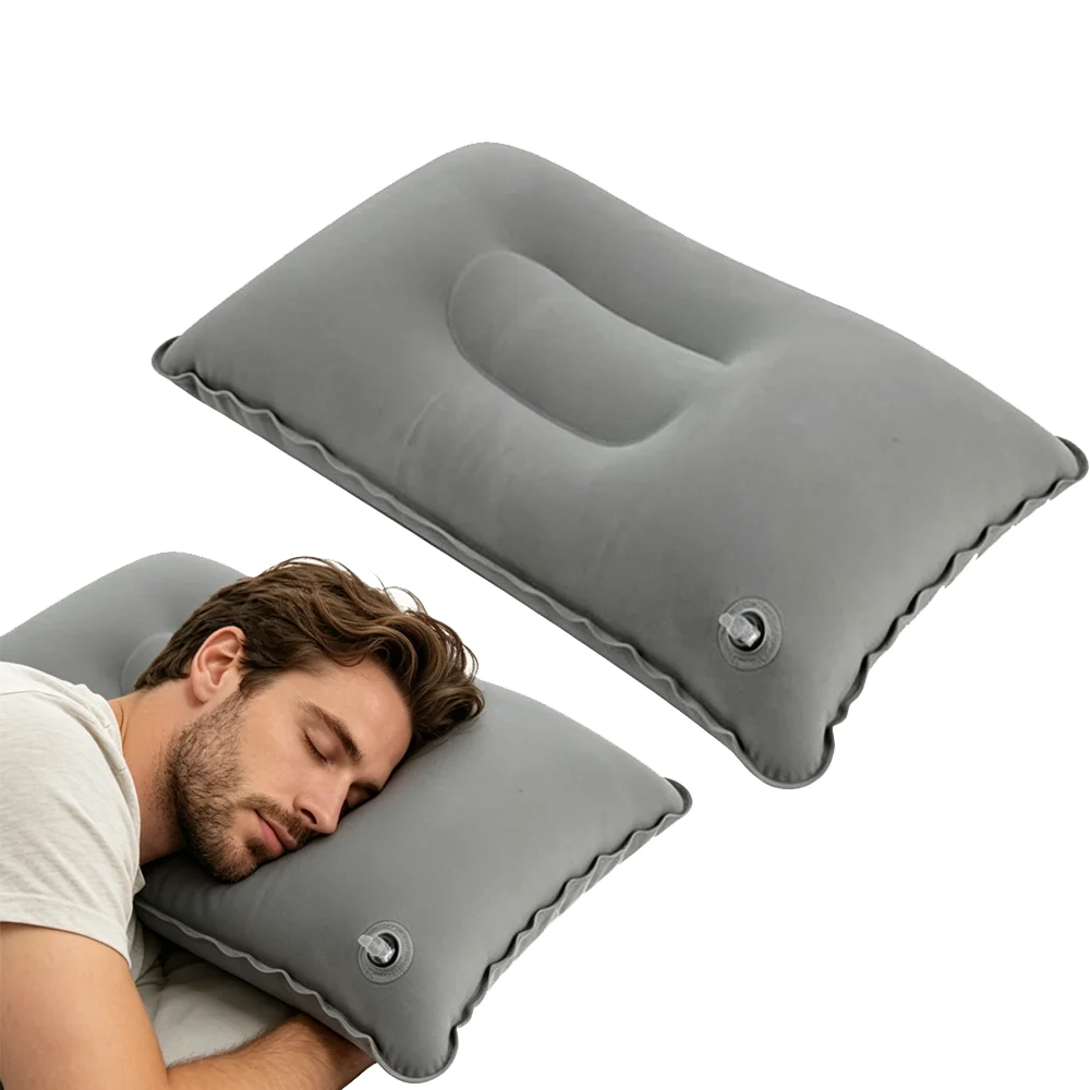Portable Travel Inflatable Pillow Ultra Light Camping Neck Support Pillow Suitable for Office Nap Airplane Camping Site