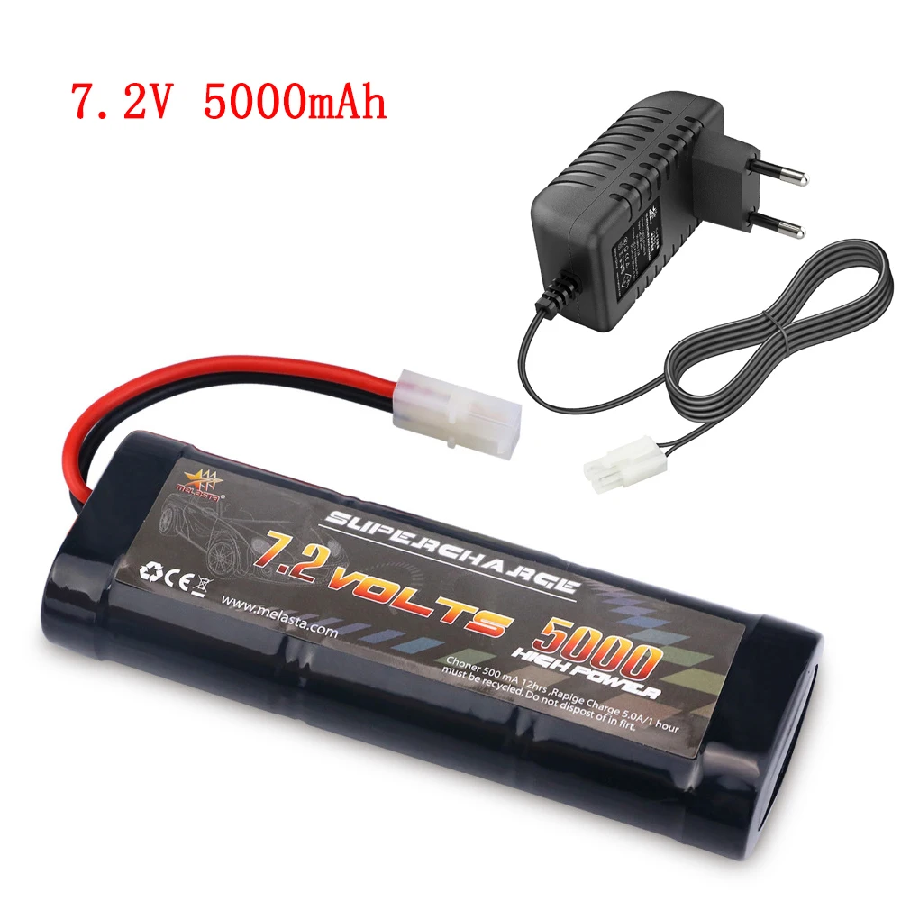 7.2V 5000mAh Ni-MH RC Battery and 7.2V Charger for RC Toys Tank Car Airplane Helicopter Track Boat With Tamiya Connectors