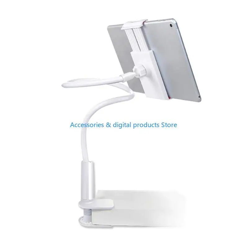 

77JD Cell Phone Clip on Stand Holder with Grip Flexible Long Arm Gooseneck Bracket