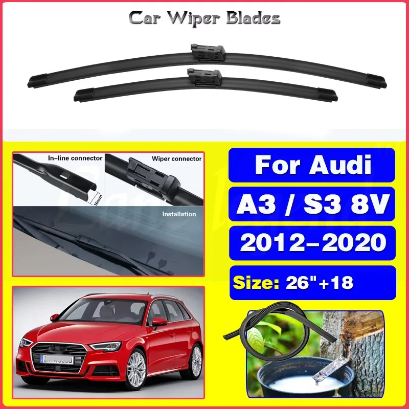 

Wiper Front Wiper Blades Set For Audi A3 / S3 8V 2012-2020 2013 2014 2015 2016 2017 2018Windshield Windscreen 26"+18"