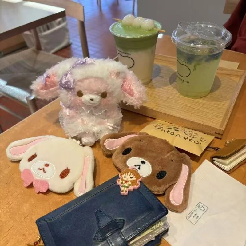 Sanrio Sugarbunnies Cartoon Morbido Peluche Portamonete Mini Borsa per il trucco Rossetto Cuscino d'aria Zaino portaoggetti Borsa interna Regalo per ragazza