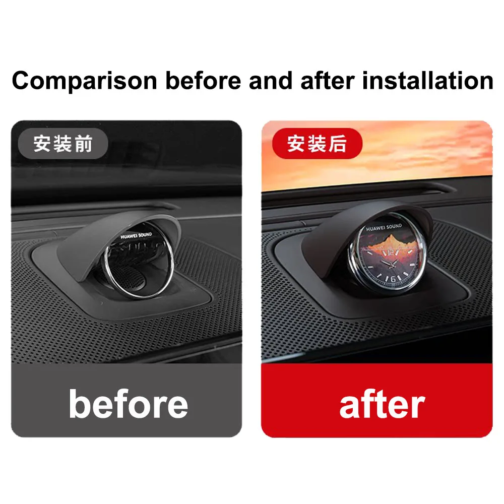 Mid Mounted Horn Star Ring Clock Interior Modification Supplies For New AITO M7 2026 Alloy Material Quartz Watch Fashionable