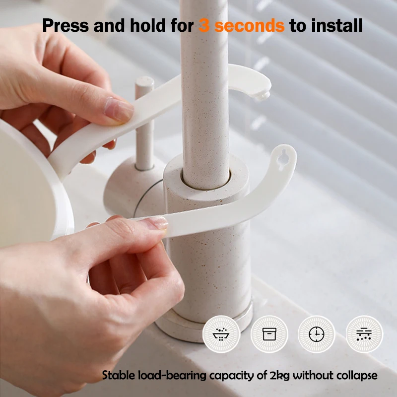 Multifunctional Creative Sink Hanging Strainer Basket Removable, Openable Bottom Lid Kitchen Waste Strainer Quick Drainer