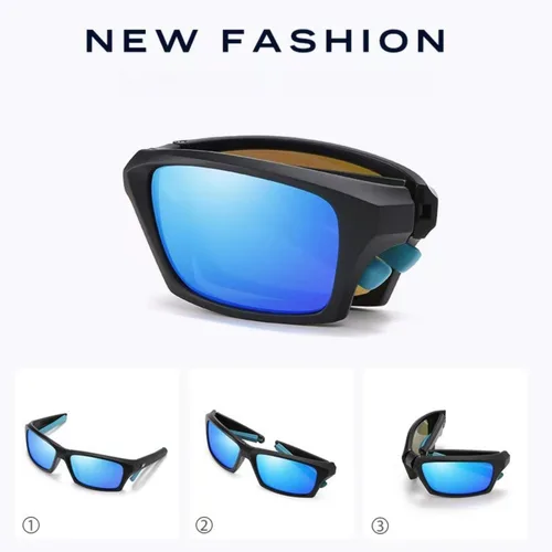 Nuevas gafas de sol polarizadas de moda para hombre, gafas de sol cuadradas plegables para dama, gafas de conducción plegables portátiles Vintage, gafas de sol UV400