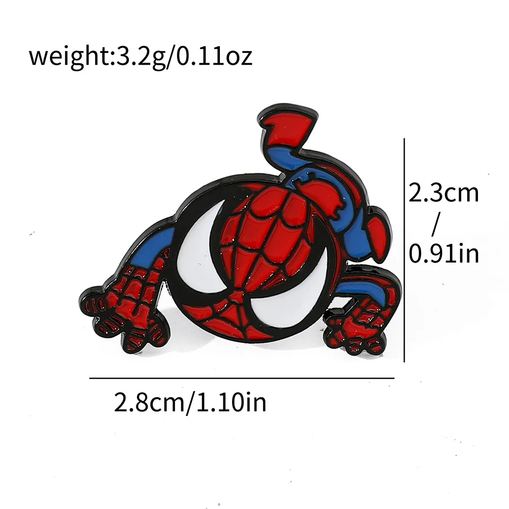 アクション映画漫画スパイダーマンブローチ人格スパイダーマンエナメルピン金属エンブレムジュエリーバックパック衣類付属品