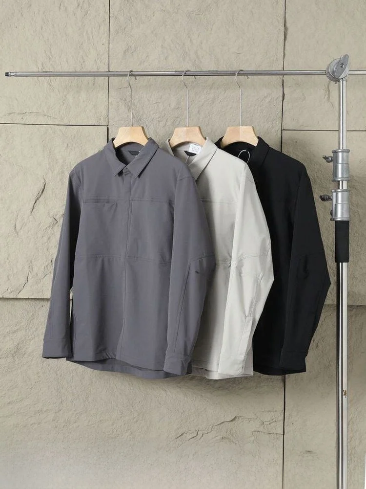 

Outdoor Sports Men's Shirt Jacket Quick Dry 3D Cut Standard Fit Long Sleeve Casual Style Polyester Fiber Nylon Spandex Blend