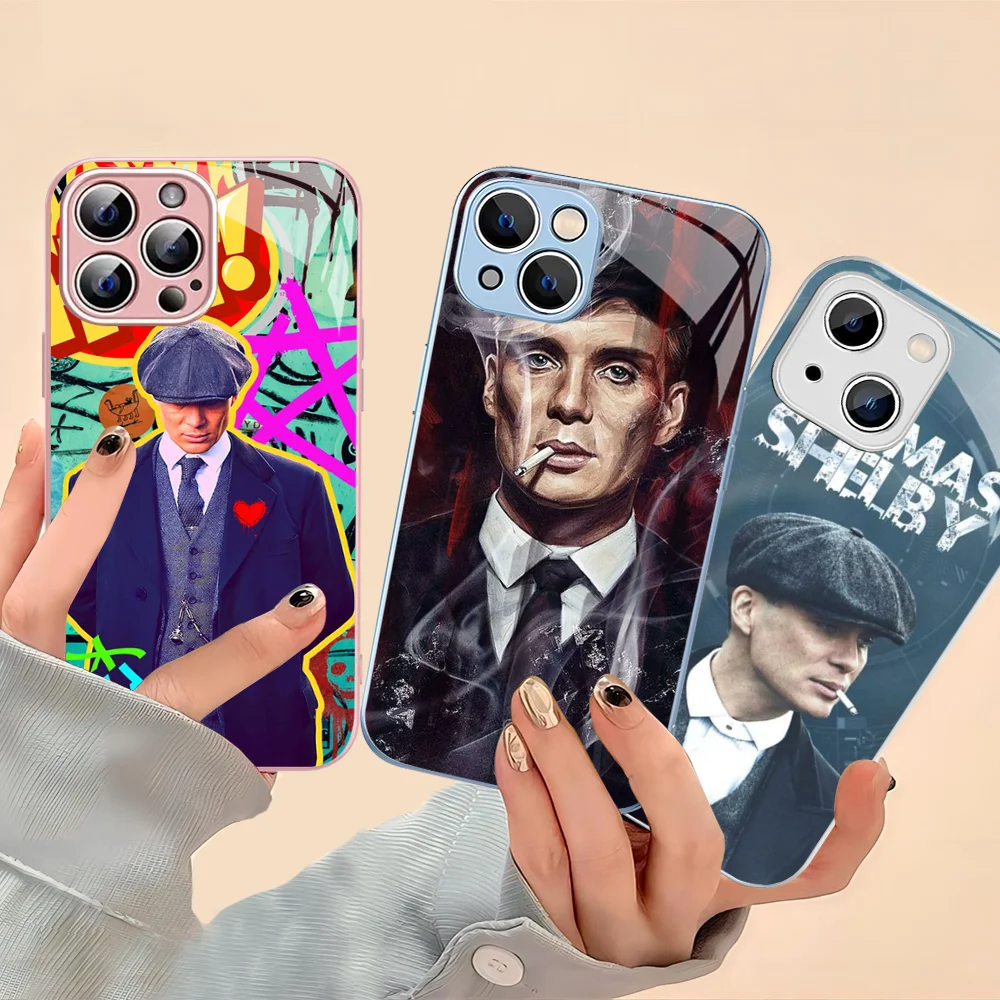 Movie P-Peaky-y-B-Blinders Phone Case Tempered Glass For iphone 14 13 12 11 Pro Mini XS MAX 14Plus X XS XR Cover