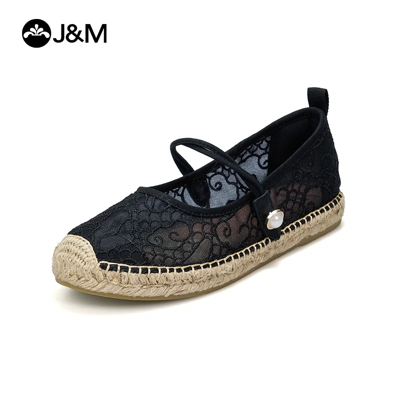 J&M Fashion Fisherman Shoes Women Casual Shoes Lady Mesh Breathable Flats Summer Sandals Slip-on Shoes Walking White Black Shoes