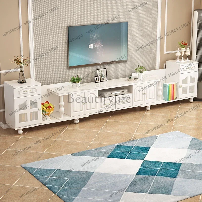 FG Luxury Floor Tv Cabinets White Storage Modern Living Room Wood Organizer Tv Stands Universal Muebles Para Tv Home Furniture