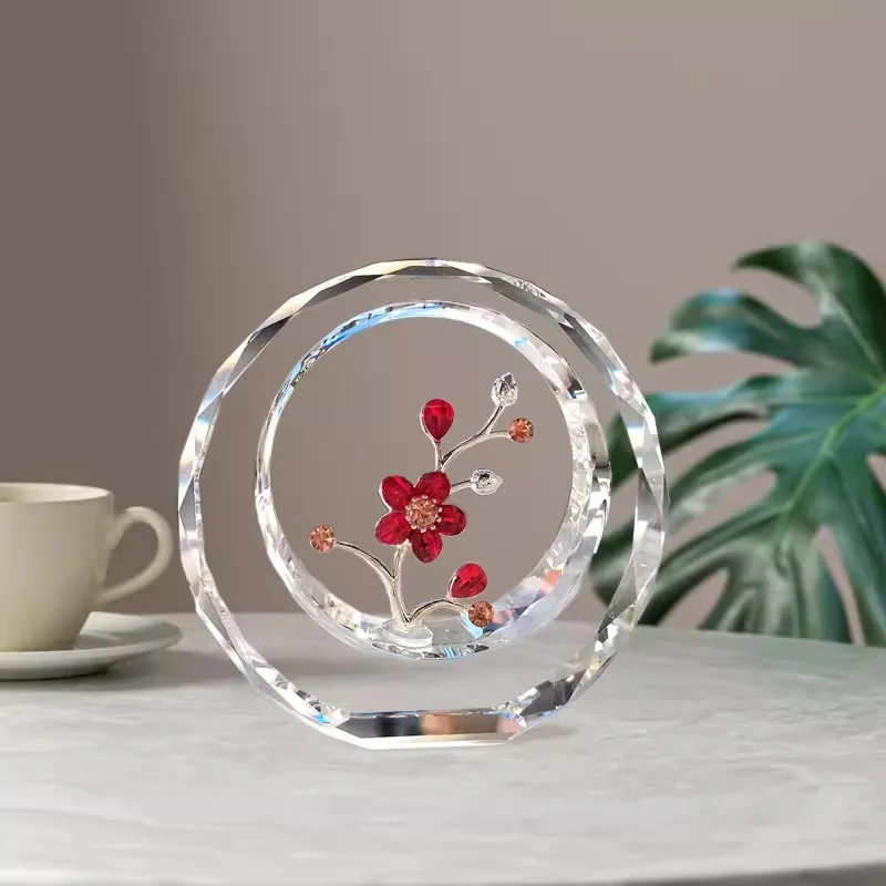 

Crystal Plum Blossom Tabletop Decoration Crafts, Simplicity, Household, Living Room, Office, Study, Creative, Birthday Gift