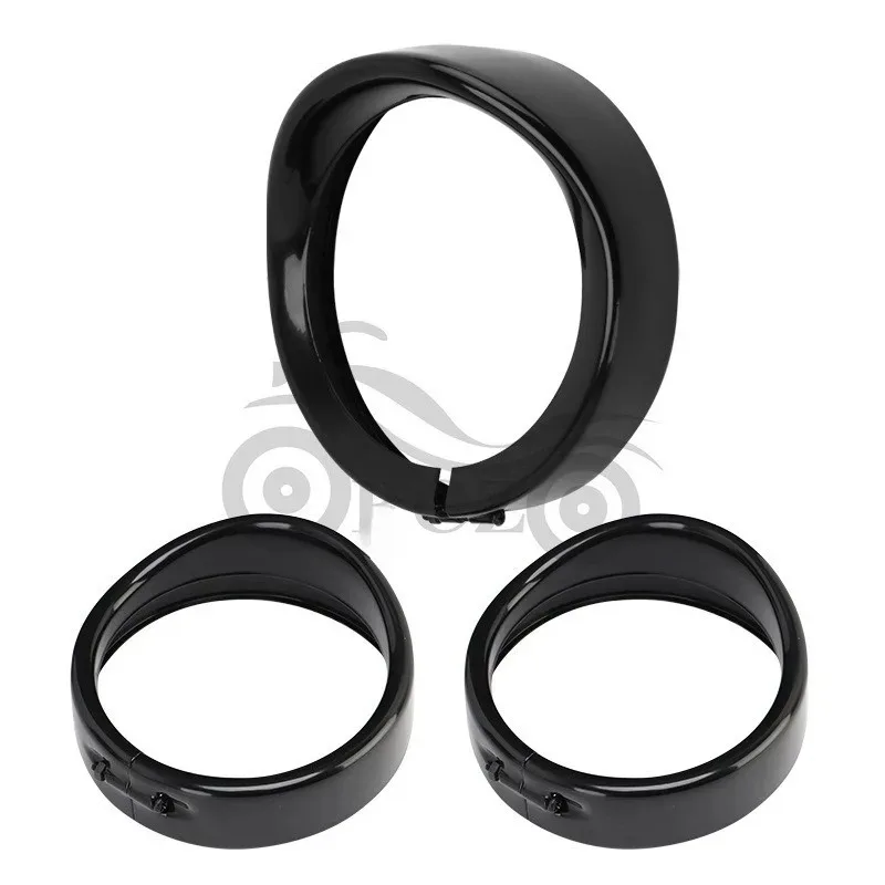 Fit Harley 7 Inch 4.5 Inch Modified Sun Visor Style Trim Cover Fog Light Cap Shade flag holder