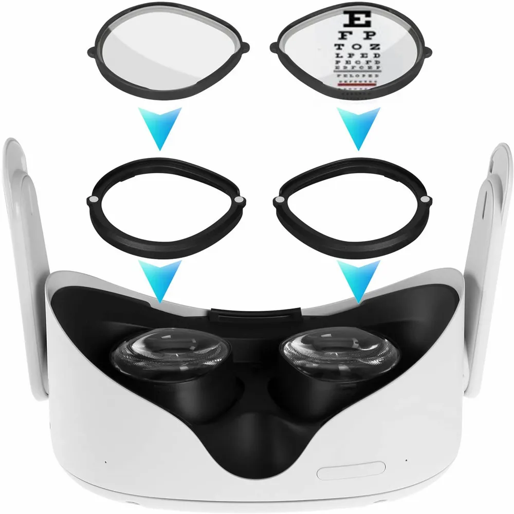 Oculus Quest 2処方箋用の青い近視レンズ,メタ用のクイック分解磁気