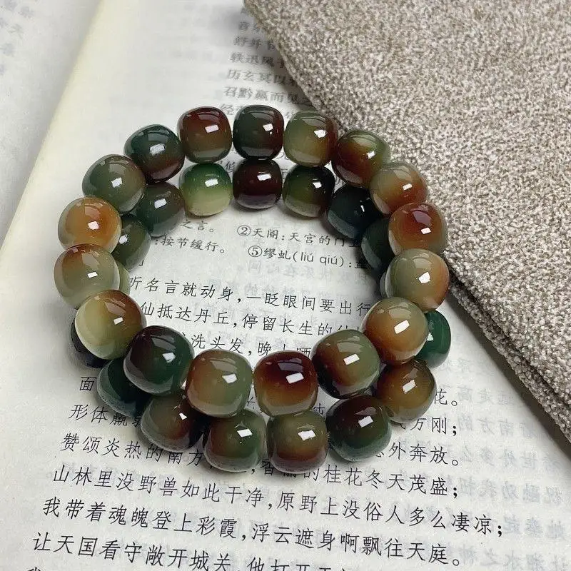 Dunhuang Charcoal Student Edition White Jade Bodhi Pliable Temperament Hand Toy Crafts Men and Women Bracelet