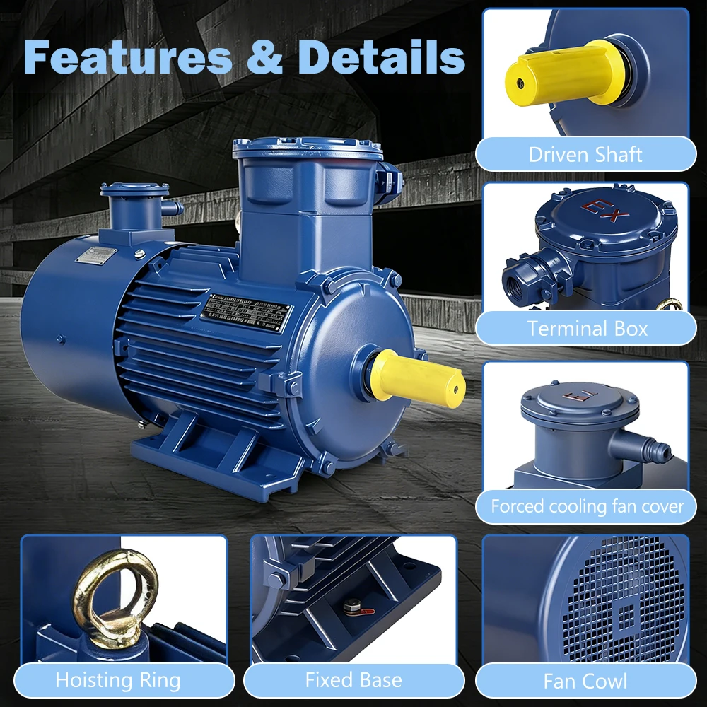 YBBP-160L-2 Explosion Proof Flameproof Ex Db Ii Bt4 Gb 3 Phase 25Hp 380V 50Hz Motor