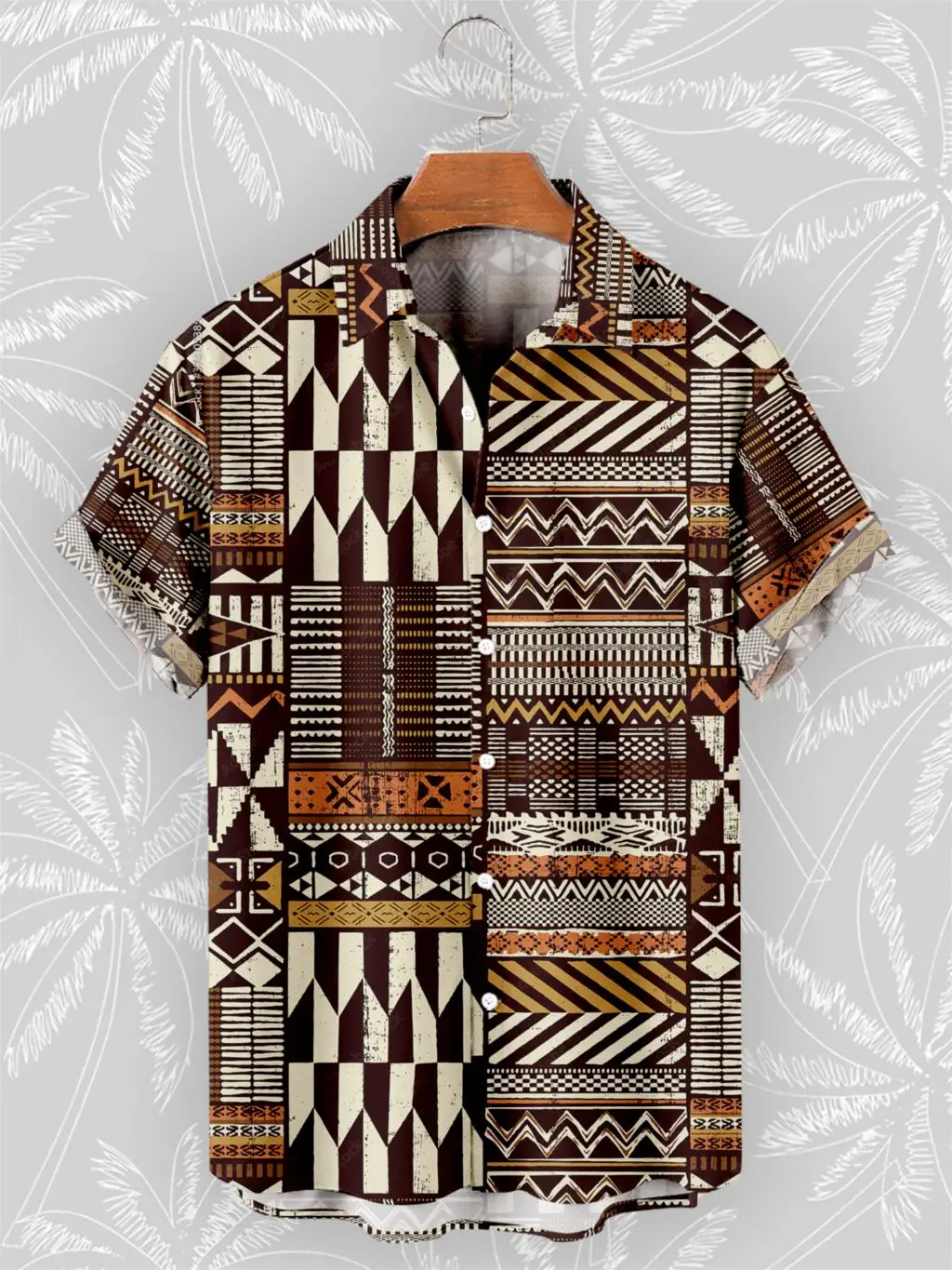 Retro Summer Shirts Short Sleeve Bohemian African Tribe 3D Print Shirts for Men 2023 Casual Hawaiian Beach Social Oversized Tops