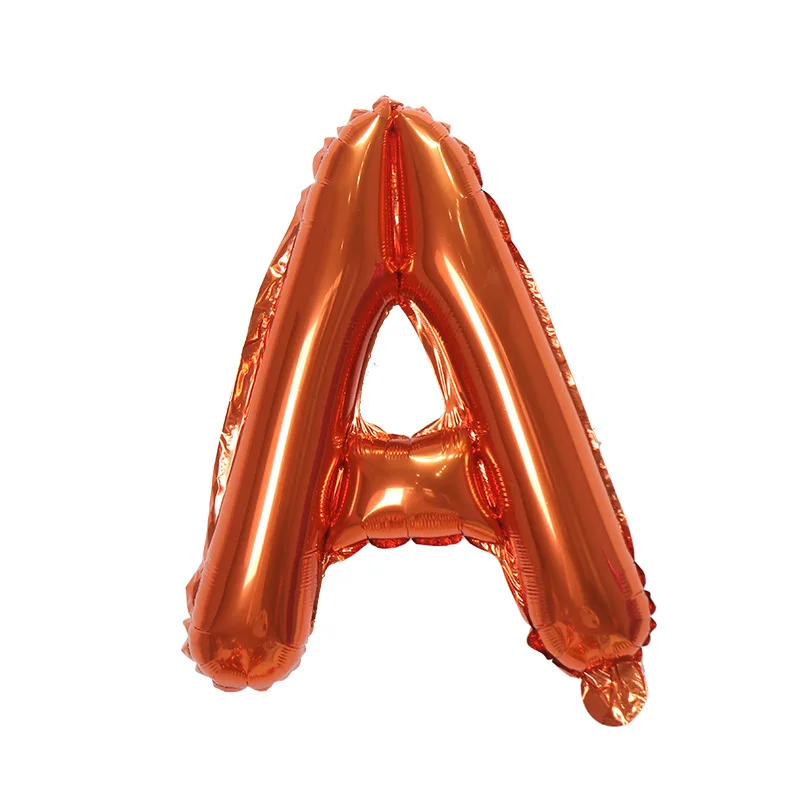 16-Inch English letter orange aluminum film balloon creative decoration, letter aluminum foil balloon