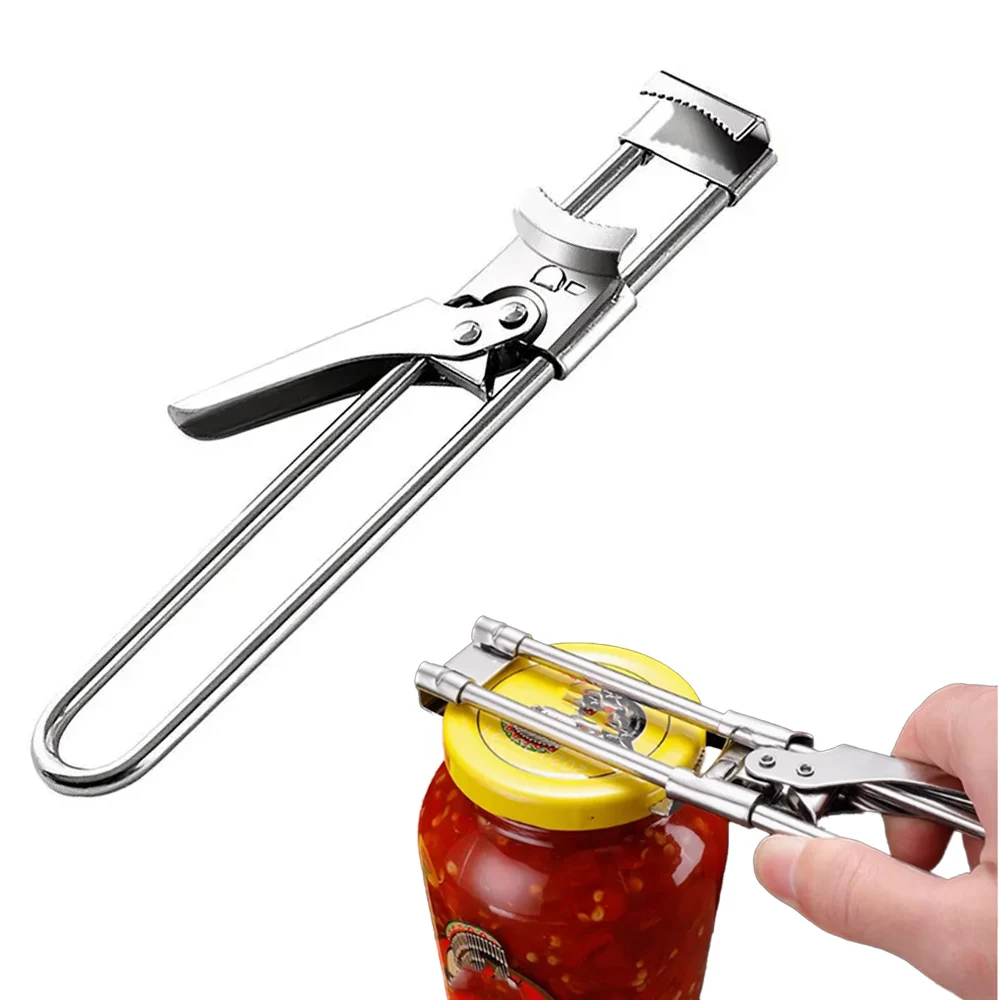 

Adjustable Multifunctional Stainless Steel Can Opener Labor Saving Screw Kitchen Tool