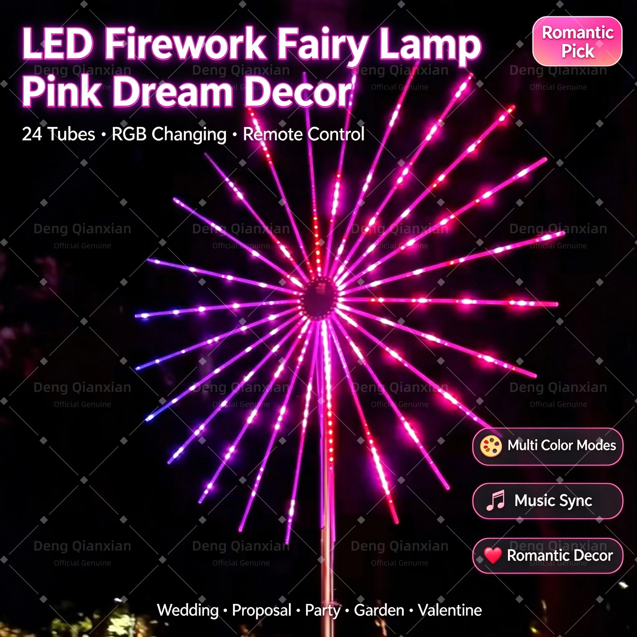 2026 Smart Firework Lights, APP Bluetooth Control, Sound Sync Dancing, Waterproof, Timer & Brightness Adjustable