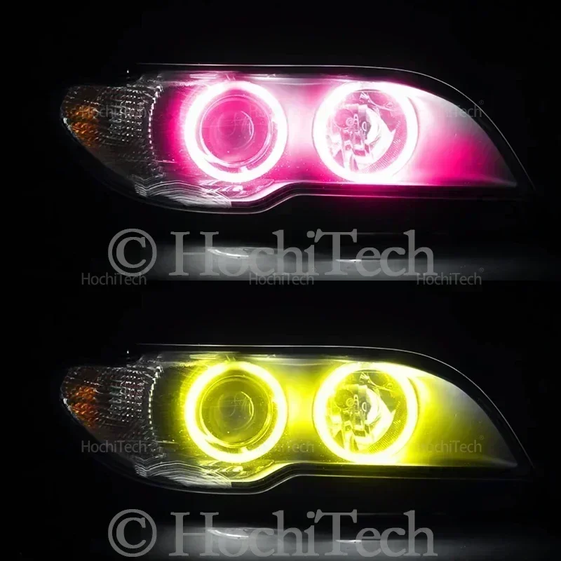 For BMW E46 Convertible Coupe 2004 2005 2006 LCI Accessories High Quality 16-Color RGB Cotton LED Angel Eye Rings Daytime Light view 5