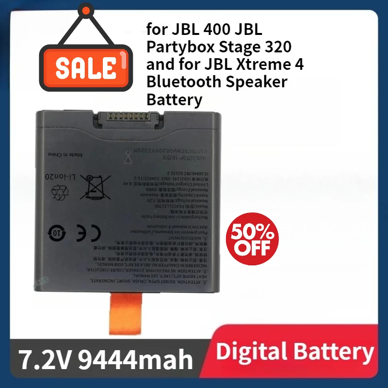 9444mAh Rechargeable Battery for JBL 400 JBL Partybox Stage 320 and For JBL Xtreme 4 Bluetooth Speaker Battery