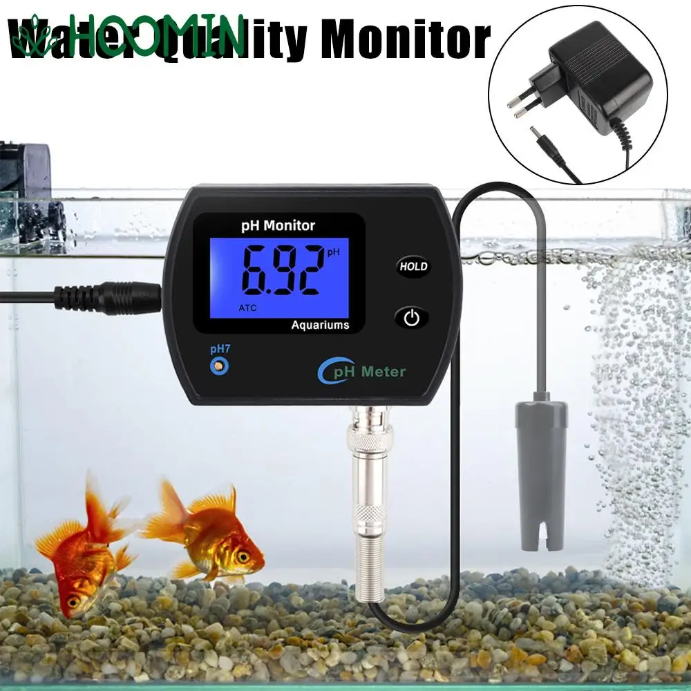 For Aquarium Laboratory Acidometer PH Meter LCD Display EU Plug Real-time Multi-parameter Water Quality Monitor