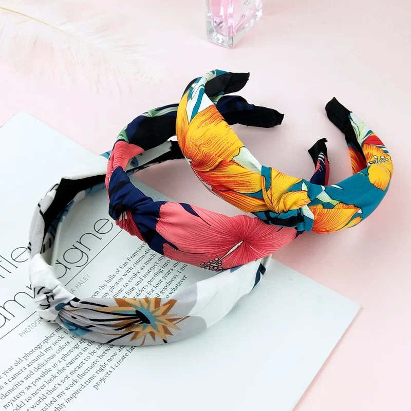 

Girls New Flower Head Bands For Women Print Hair Hoop Knot Hairband Hair Accessories for Girls High Quality Accessory Headwrap