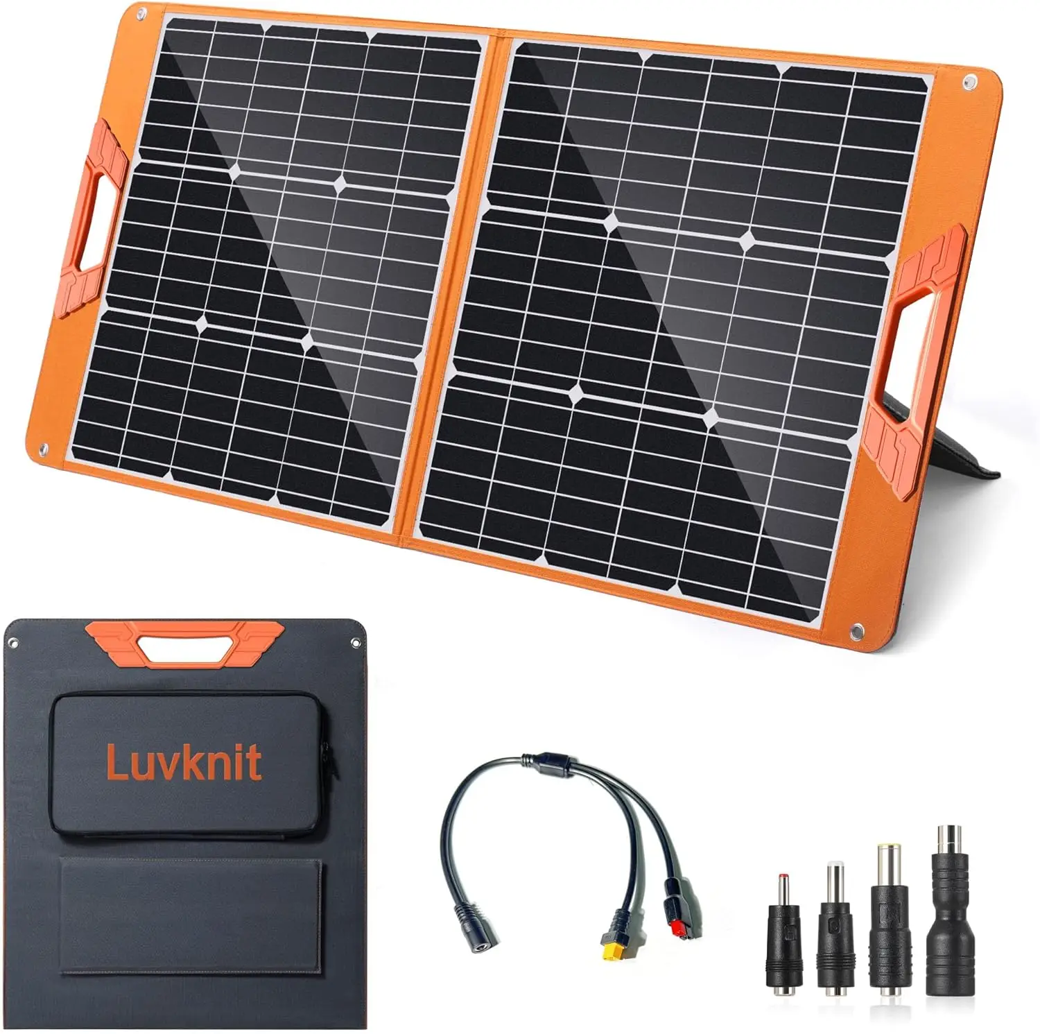 

100W Portable Solar Panel with 24% Efficiency, USB Outputs, IP65 Waterproof for Camping, RV, Home Backup